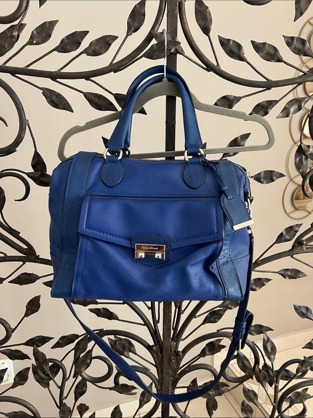 Cole Haan Blue Leather Satchel - Coach Blue Handbag